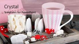  Presentation with heart shaped book page - Amazing slide set having heart shaped teabag tags box backdrop and a lemonade colored foreground