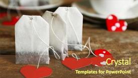  Presentation with heart shaped book page - Theme consisting of heart shaped teabag tags background and a tawny brown colored foreground