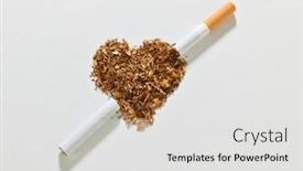  Presentation with broken heart - PPT theme featuring heart-shaped-tobacco-and-broken background and a light gray colored foreground