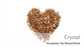  Presentation with tobacco - Presentation design having heart-shaped-tobacco-isolated background and a white colored foreground