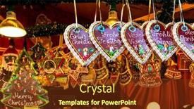  Presentation with vienna - Slide deck with heart-shaped-traditional-gingerbread-cookies background and a tawny brown colored foreground