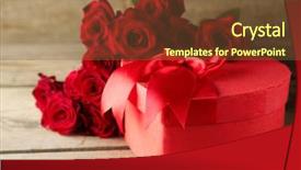  Presentation with valentines day - Colorful presentation design enhanced with heart shaped valentines day gift backdrop and a tawny brown colored foreground
