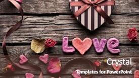  Presentation with valentines day - Cool new PPT layouts with heart shaped valentines day backdrop and a tawny brown colored foreground