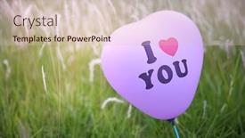  Presentation with balloons - Presentation theme having heart-shaped-wedding-balloons background and a soft green colored foreground