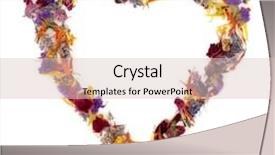  Presentation with herb - Beautiful PPT theme featuring heart shaped wreath of dried herb and flower petal mixture over white background backdrop and a lemonade colored foreground