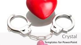  Presentation with love heart - Beautiful PPT layouts featuring heart-shapes-in-handcuffs backdrop and a white colored foreground