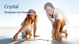  Presentation with sand heart - Colorful slide set enhanced with heart shapes in the sand backdrop and a  colored foreground