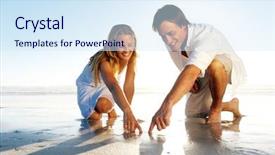  Presentation with sand heart - Colorful presentation enhanced with heart shapes in the sand backdrop and a sky blue colored foreground