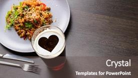  Presentation with beer foam - Beautiful PPT theme featuring heart silhouette on foam backdrop and a tawny brown colored foreground