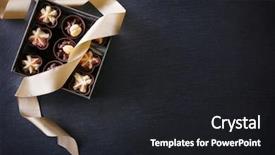  Presentation with sweets - Audience pleasing presentation theme consisting of heart sliced - chocolate sweets on wooden background backdrop and a dark gray colored foreground