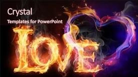  Presentation with smoking - Colorful slides enhanced with heart smoking - bright flamy symbol backdrop and a wine colored foreground