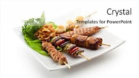  Presentation with foods - Cool new presentation with heart smoking - grilled foods garnished with parsley backdrop and a white colored foreground