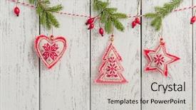  Presentation with heart shape from natural tree - Slides featuring heart star hanging over wooden background and a light gray colored foreground