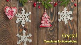  Presentation with heart shape from natural tree - Beautiful PPT theme featuring heart star hanging over wooden backdrop and a tawny brown colored foreground