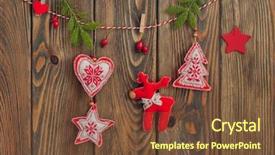  Presentation with christmas tree - Slides consisting of heart star hanging over wooden background and a tawny brown colored foreground