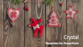 Presentation with christmas tree - Amazing slides having heart star hanging over wooden backdrop and a tawny brown colored foreground