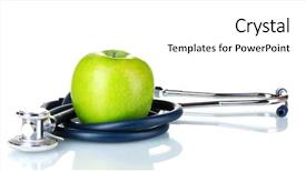  Presentation with heart medical - Amazing presentation having medical stethoscope and apple isolated backdrop and a white colored foreground