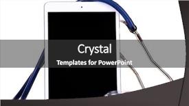  Presentation with blue - Beautiful PPT theme featuring stetoscope - tablet and blue stethoscope isolated backdrop and a dark gray colored foreground