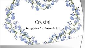  Presentation with heart flowers - Audience pleasing PPT theme consisting of heart symbol from light blue forget-me-not flowers isolated on white background backdrop and a white colored foreground