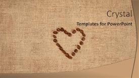  Presentation with coffee beans - PPT layouts enhanced with heart-symbol-made-by-coffee background and a coral colored foreground