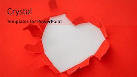  Presentation with torn paper - PPT layouts consisting of heart torn paper with space background and a red colored foreground