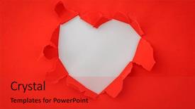  Presentation with paper heart book - Slide deck having heart torn paper with space background and a red colored foreground