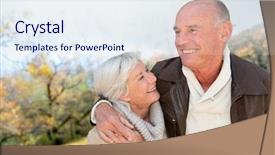  Presentation with senior couple - Presentation enhanced with heart tree - closeup of senior couple background and a sky blue colored foreground