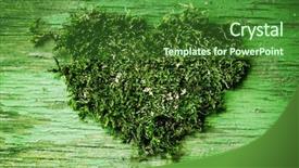  Presentation with ecology - Amazing PPT theme having heart tree - symbol ecology backdrop and a forest green colored foreground