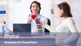  Presentation with pregnant woman doctor - PPT theme featuring heart ultrasound - old pregnant woman visiting young background and a  colored foreground