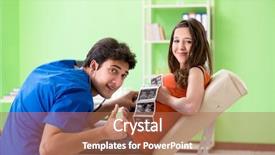  Presentation with pregnant woman in hospital - Amazing PPT layouts having heart ultrasound - pregnant woman visiting male gynecologyst backdrop and a  colored foreground