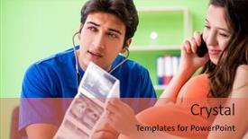  Presentation with pregnant woman in hospital - Amazing presentation theme having heart ultrasound - pregnant woman visiting male gynecologyst backdrop and a  colored foreground