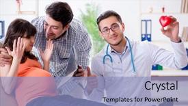  Presentation with ultrasound - Cool new slide deck with heart ultrasound - pregnant woman with her husband backdrop and a  colored foreground