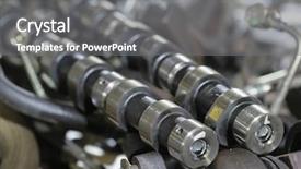  Presentation with heart valve - Amazing slide set having heart valve - camshaft lies among details backdrop and a gray colored foreground