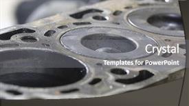  Presentation with cylinder head - Slide set with heart valve - car engine cylinder head background and a gray colored foreground