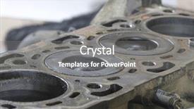  Presentation with cylinder head - Cool new slide set with heart valve - car engine cylinder head backdrop and a gray colored foreground