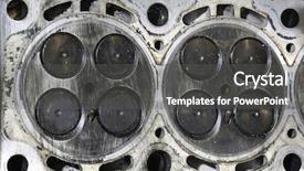  Presentation with cylinder head - Beautiful presentation design featuring heart valve - car engine cylinder head backdrop and a dark gray colored foreground