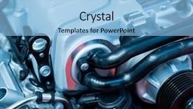  Presentation with gearbox cross section engine industry - Amazing slides having heart valve - car engine section backdrop and a light blue colored foreground