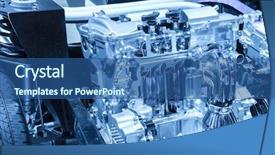  Presentation with gearbox cross section engine industry - Presentation design enhanced with heart valve - car engine section background and a ocean colored foreground
