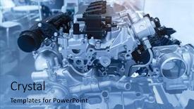  Presentation with heart valve - Colorful presentation enhanced with heart valve - car engine section backdrop and a teal colored foreground