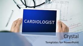  Presentation with doctor office - Presentation consisting of heart valve - closeup of a doctor man background and a light blue colored foreground