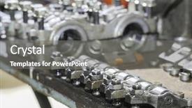  Presentation with heart valve - Cool new slide deck with heart valve - parts of a disassembled car backdrop and a gray colored foreground