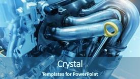  Presentation with pipeline - PPT layouts enhanced with heart valve - pipeline of car engine section background and a ocean colored foreground