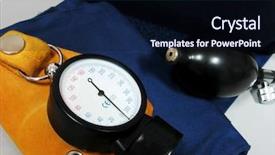  Presentation with heart valve - PPT theme having heart valve - sphygmomanometer background and a wine colored foreground