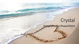  Presentation with resort - Amazing presentation theme having heart water - beautiful tropical beach caribbean vacation backdrop and a soft green colored foreground