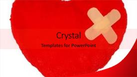  Presentation with healing - Presentation theme with heart with a bandage background and a red colored foreground