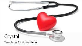  Presentation with nurse - Presentation theme with heart with a stethoscope isolated background and a white colored foreground