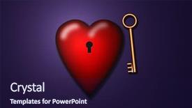  Presentation with keyhole - Presentation theme consisting of heart with keyhole background and a wine colored foreground