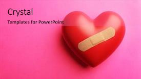  Presentation with plaster - Cool new PPT theme with heart with plaster on colorful backdrop and a  colored foreground