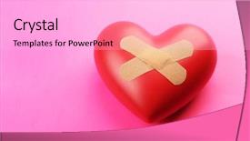  Presentation with tell tale heart - Cool new PPT theme with heart with plaster on colorful backdrop and a  colored foreground