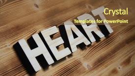 Presentation with wooden building blocks - PPT theme consisting of heart word made with building background and a tawny brown colored foreground